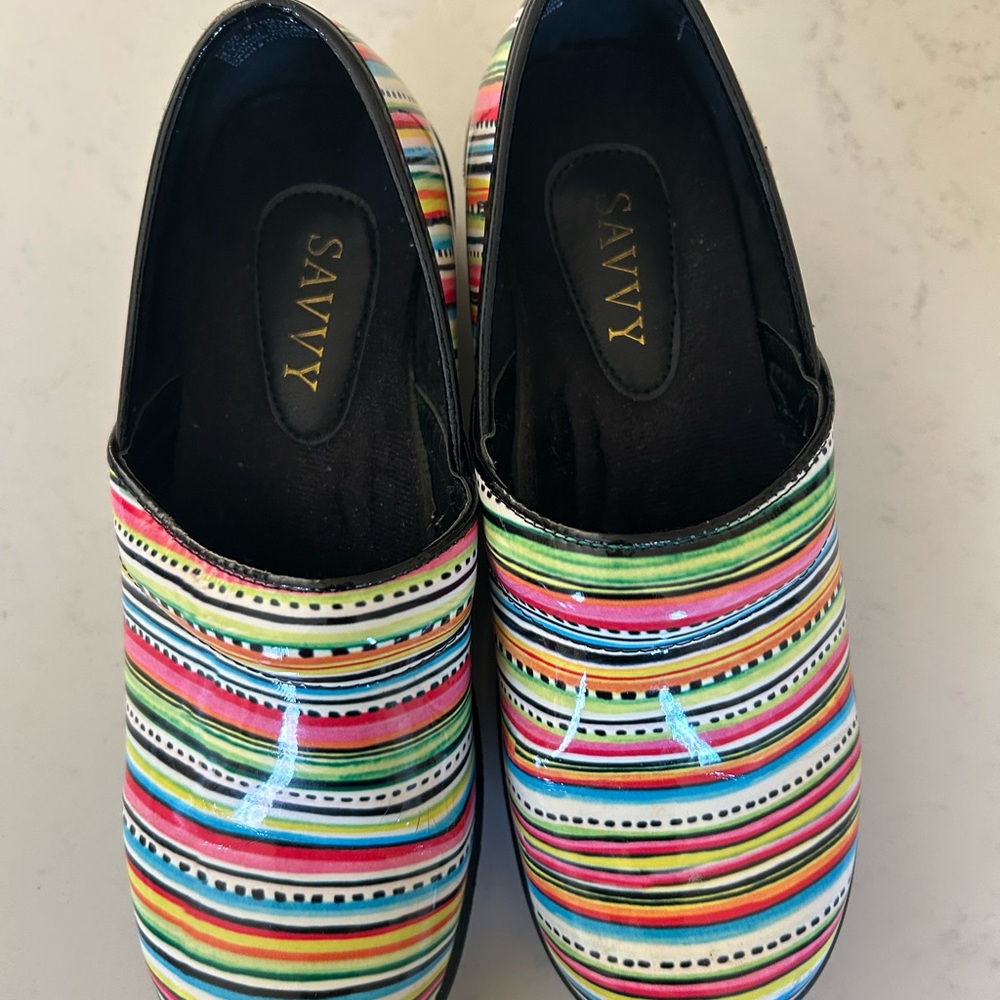 Savvy Women's Colorful Striped Mules